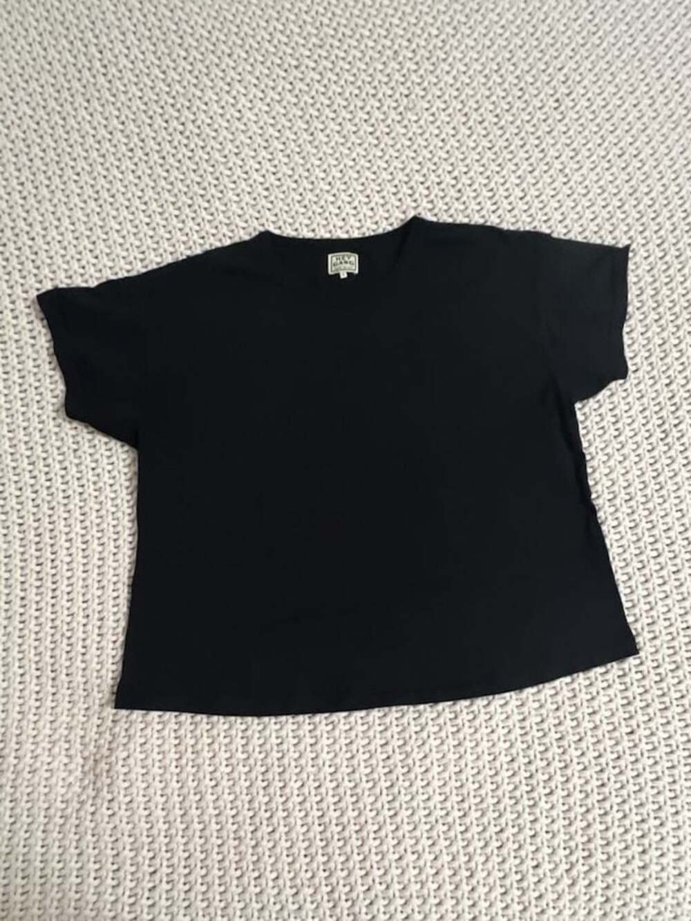 Hey Gang Basic Cotton Boxy T-Shirt, Black, Made in USA